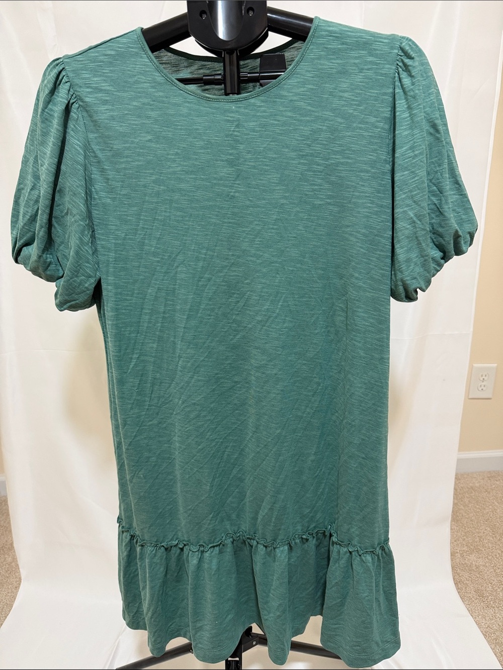 NWT Garnet Hill midi puff sleeve peplum dress